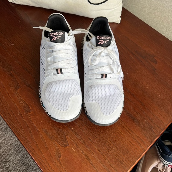 Reebok White Sneakers with Leopard Print Sole - Picture 2 of 6